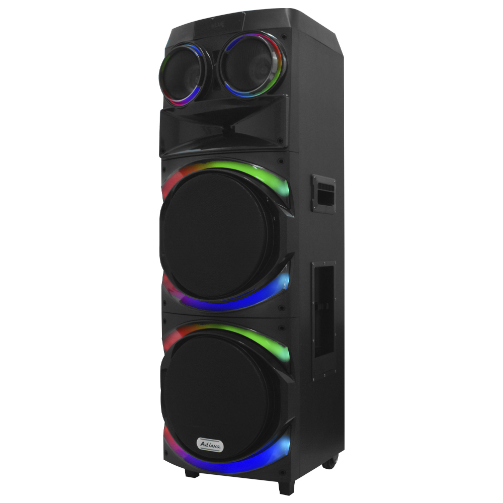 Caixa de Som Ailiang UF-A1215K LED 1x12" / Bluetooth / USB / FM / Bivolt - Preto