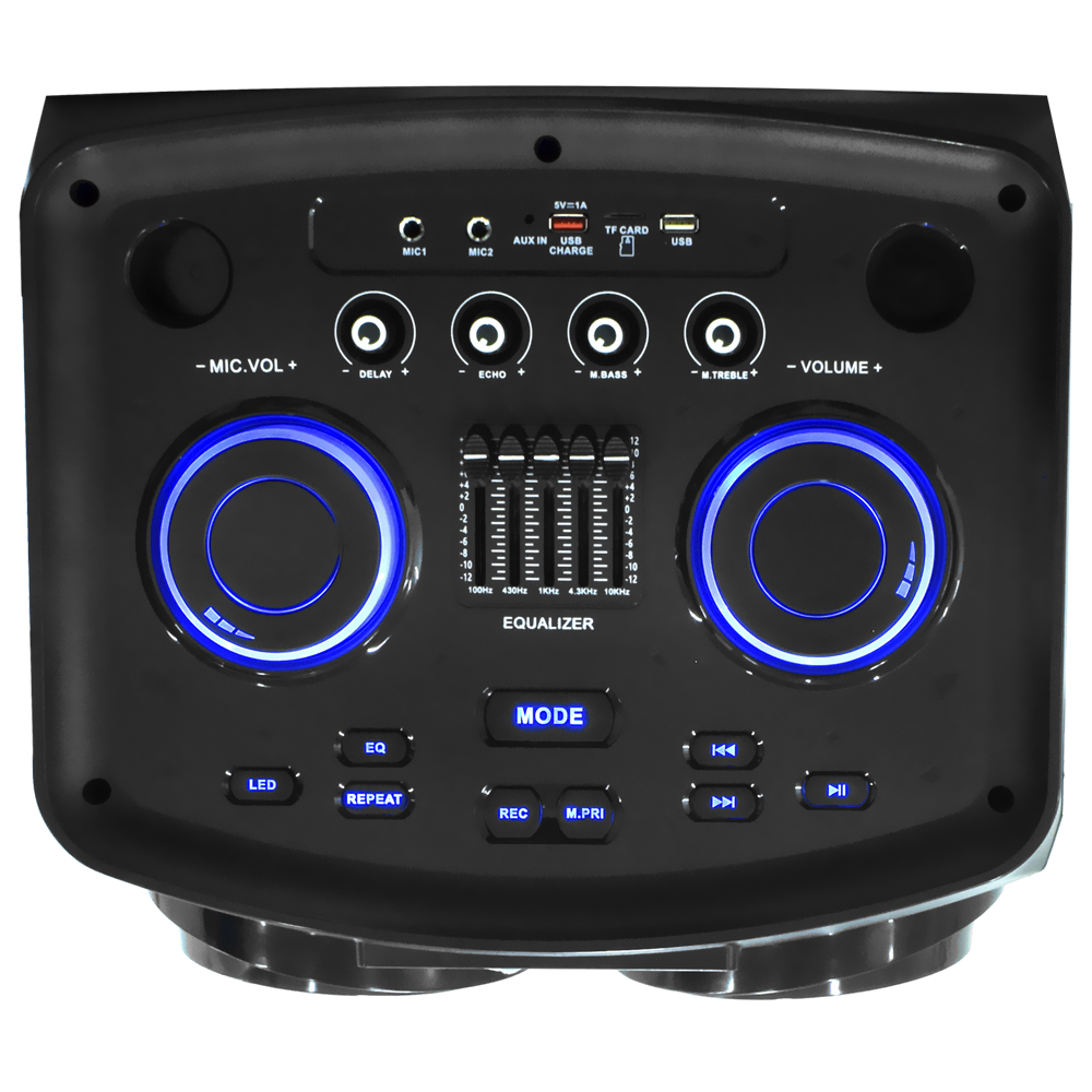 Caixa de Som Ailiang UF-A1215K LED 1x12" / Bluetooth / USB / FM / Bivolt - Preto