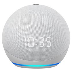 Caixa de Som Amazon Echo Dot 5 Geração / Alexa / Relógio / Bluetooth - Branco