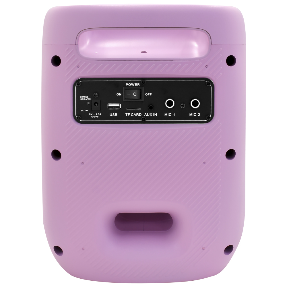 Caixa de Som Ecopower EP-1965 6.5" LED / Bluetooth / AUX / FM / TF / Recarregável - Rosa