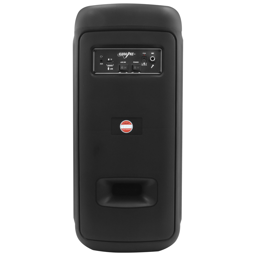 Caixa de Som Ecopower EP-1966 com Tela 6.5" / Bluetooth / USB / FM / TF / LED - Preto