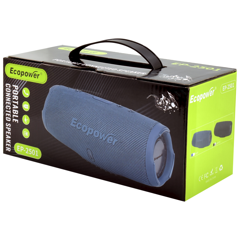 Caixa de Som Ecopower EP-2501 Bluetooth / USB / FM / TF / AUX - Azul