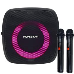 Caixa de Som Hopestar Partyone HS-1324 RGB Bluetooth / USB / TF / Aux - Preto