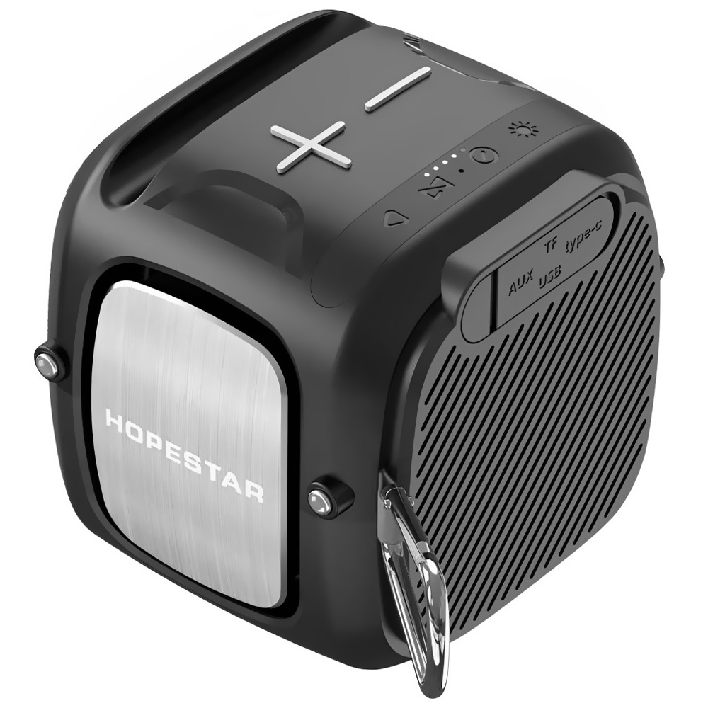 Caixa de Som Hopestar Partyone Mini HS-1531 RGB Bluetooth / USB / TF / Aux - Preto