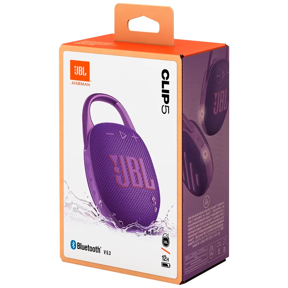 Caixa de Som JBL Clip 5 Bluetooth - Roxo