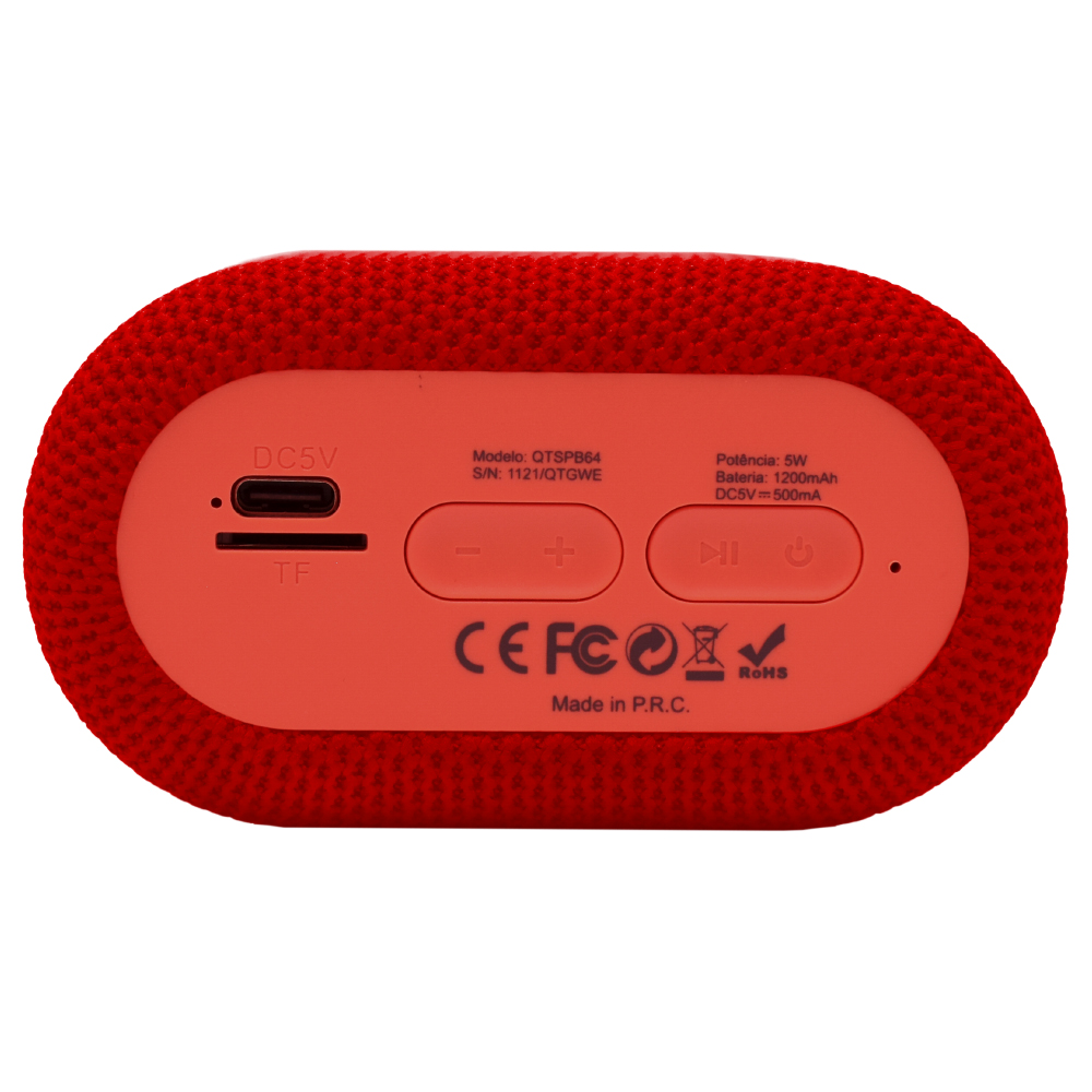 Caixa de Som Quanta QTSPB64 Bluetooth / USB / FM / Micro SD / TWS - Vermelho