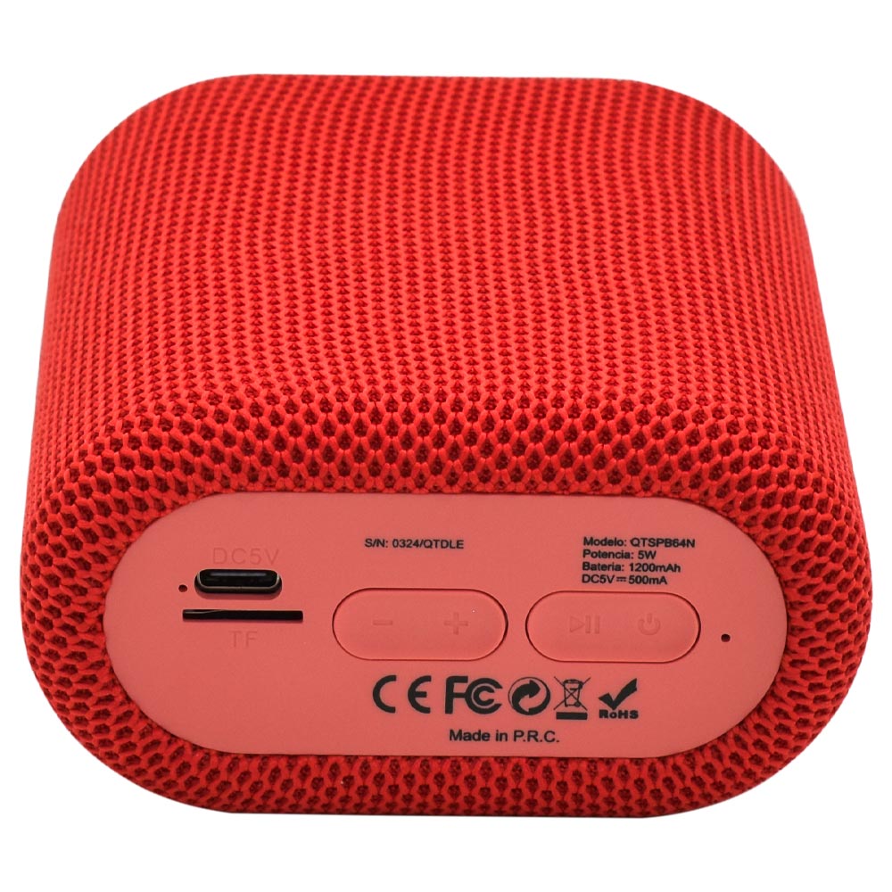 Caixa de Som Quanta QTSPB64N Mini Bluetooth / FM / MSD - Vermelho