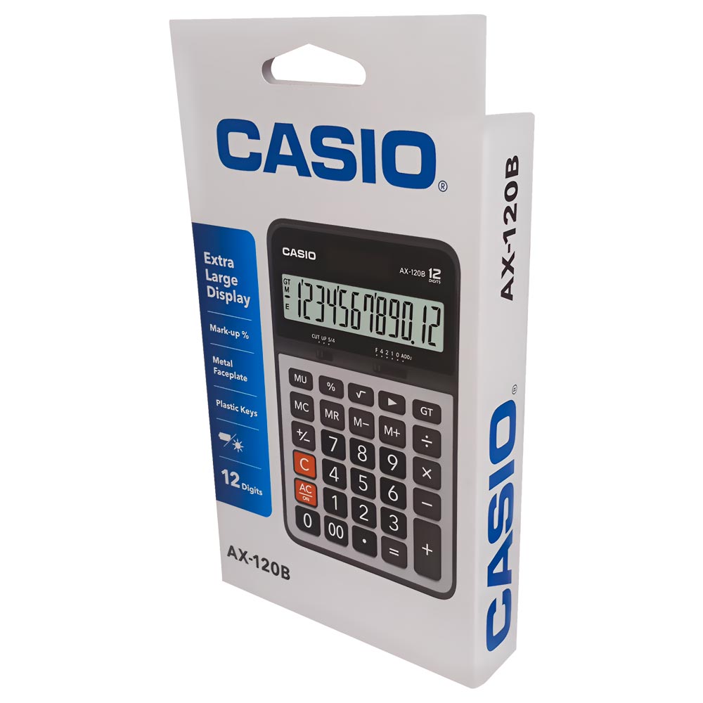 Calculadora Casio AX-120B 12 Digitos - Preto / Prata No Paraguai ...