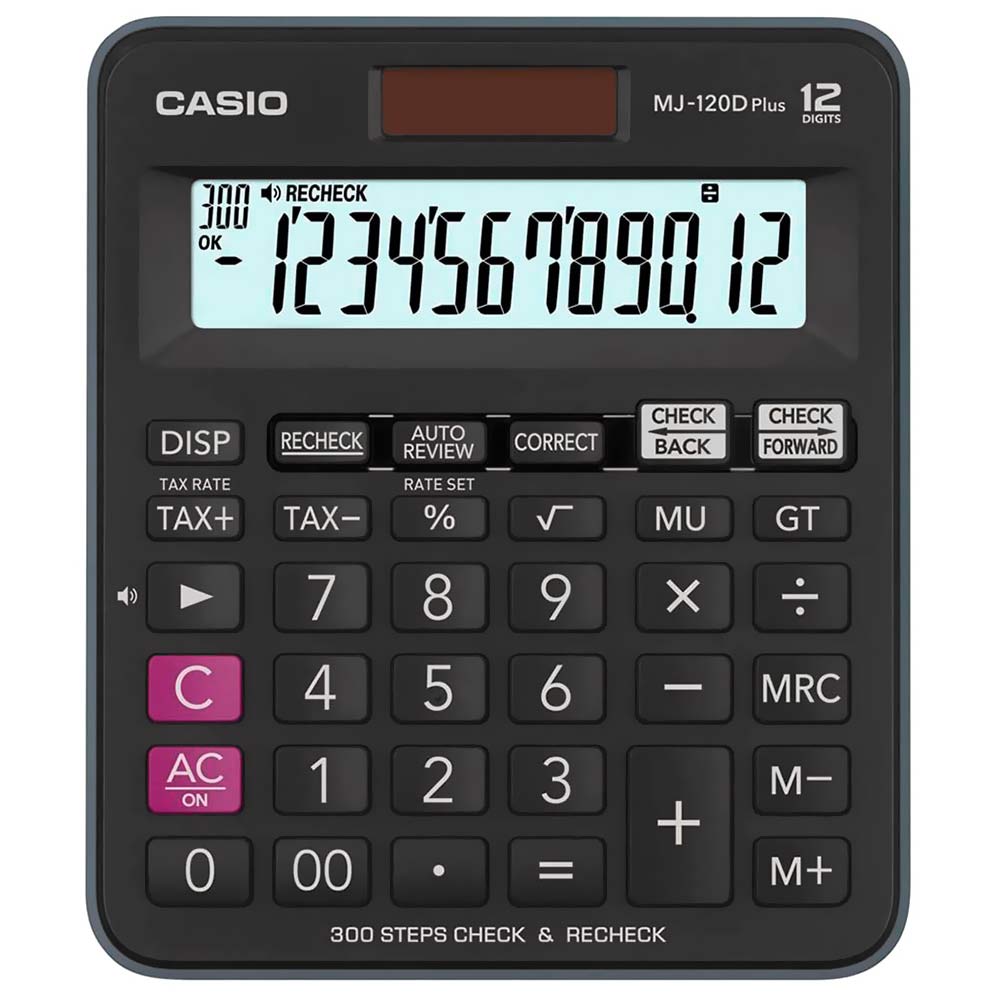 Calculadora Casio MJ-120D Plus 12 Digitos - Preto / Cinza