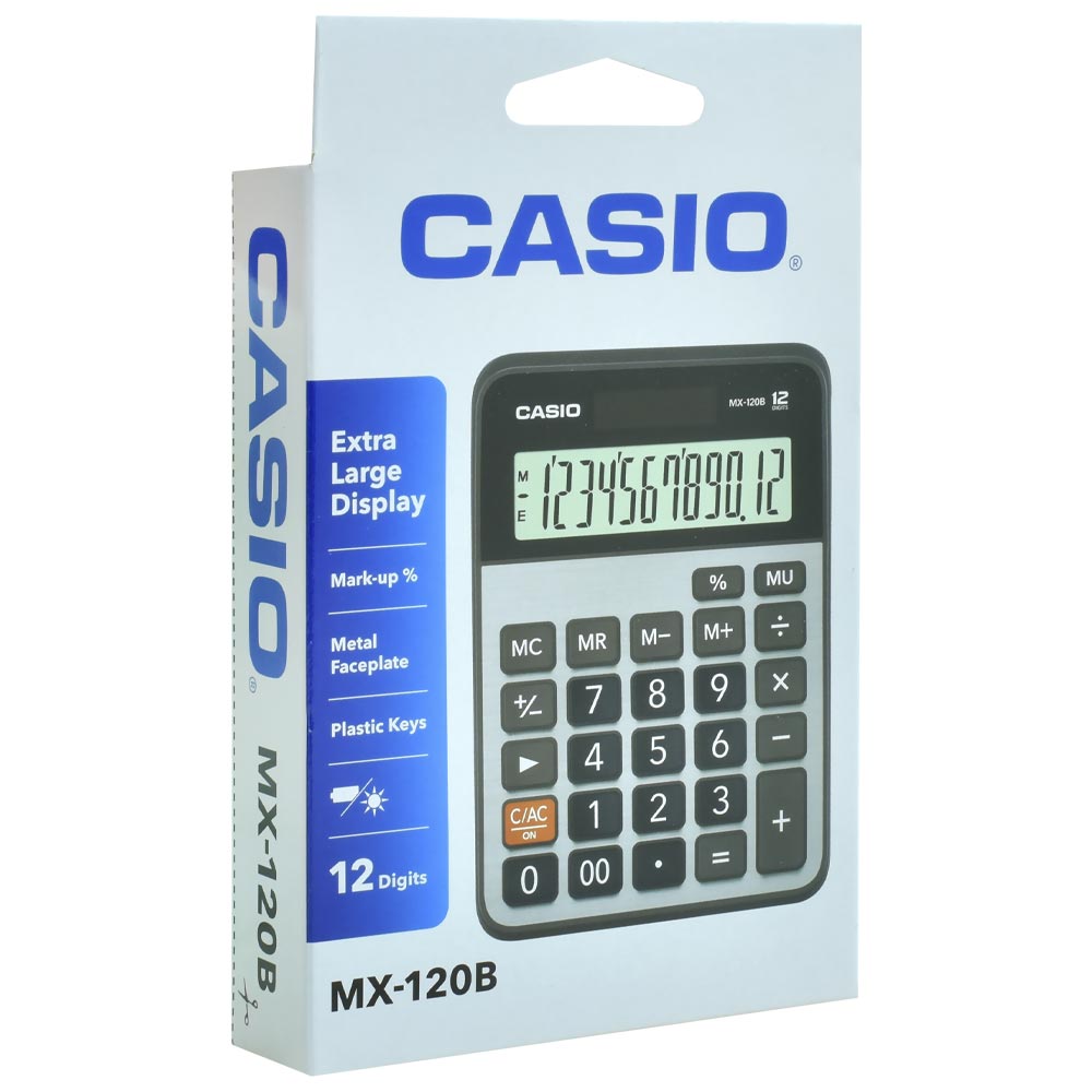 Calculadora Casio MX-120B 12 Digitos - Preto / Prata