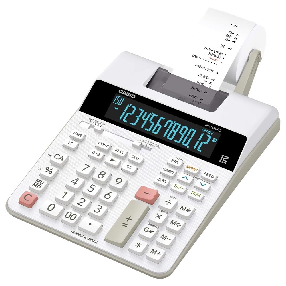 Calculadora com Bobina Casio FR-2650RC 12 Digitos / Bivolt - Branco