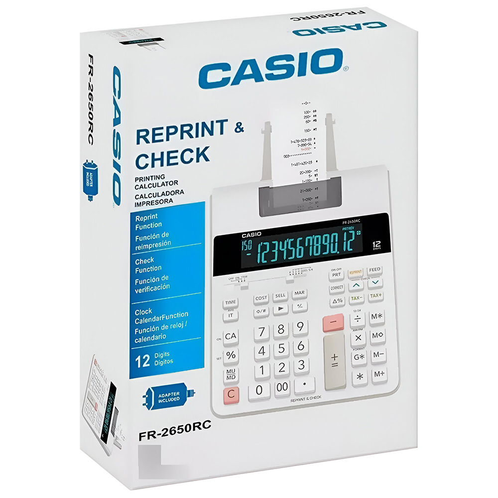 Calculadora com Bobina Casio FR-2650RC 12 Digitos / Bivolt - Branco