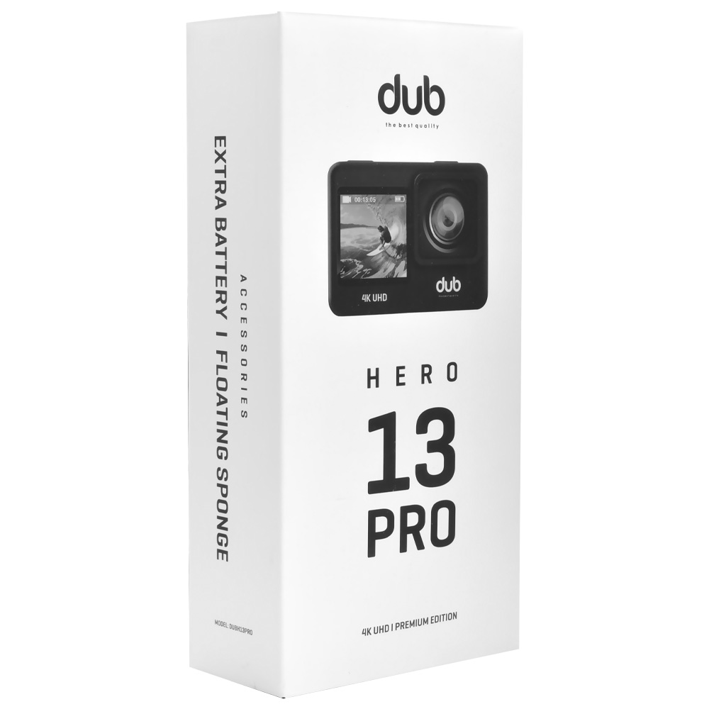 Câmera de Ação Dub Hero 13 Pro 4K UHD - Preto