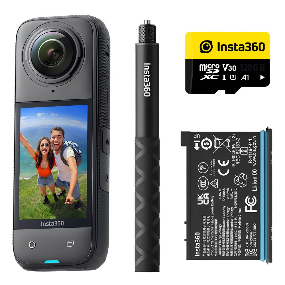 Câmera de Ação INSTA360 X4 Action Cam Adventure Bundle X407 8K / 360 - Preto (CINSABMA)