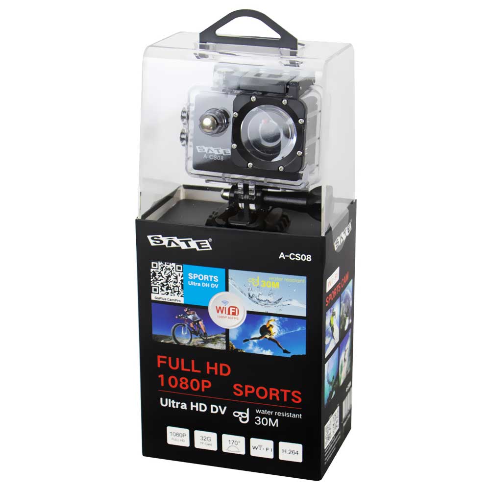 Câmera de Ação Satellite Sports A-CS08 FHD / 1080p - Preto