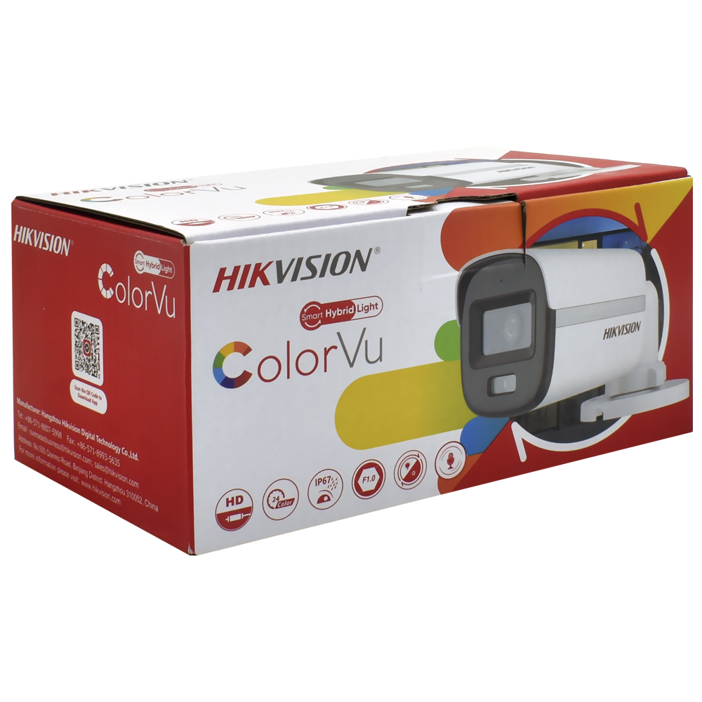 Câmera de Segurança Hikvision DS-2CE10KF0T-LPFS Color Vu 3K Outdoor / 2.8MM - Branco