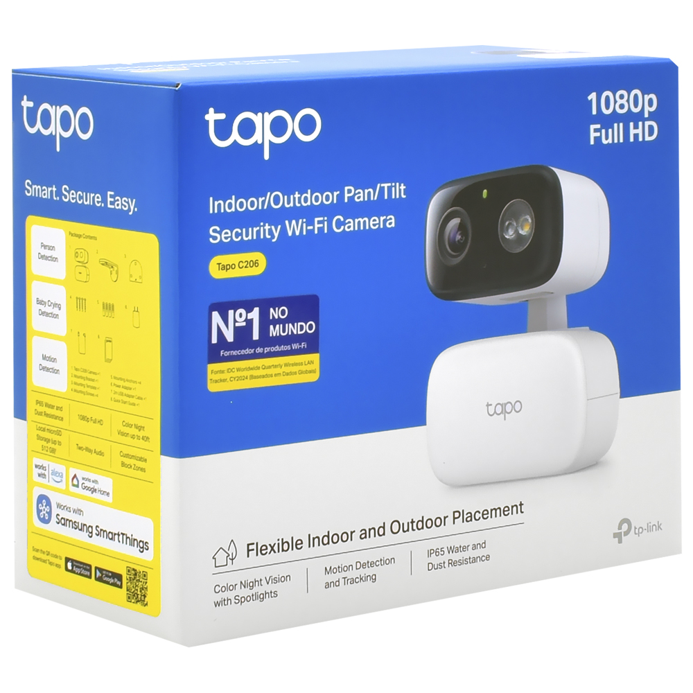Câmera de Segurança Tp-link Tapo C206 Indoor / Outdoor / Wifi / 1080p - Branco
