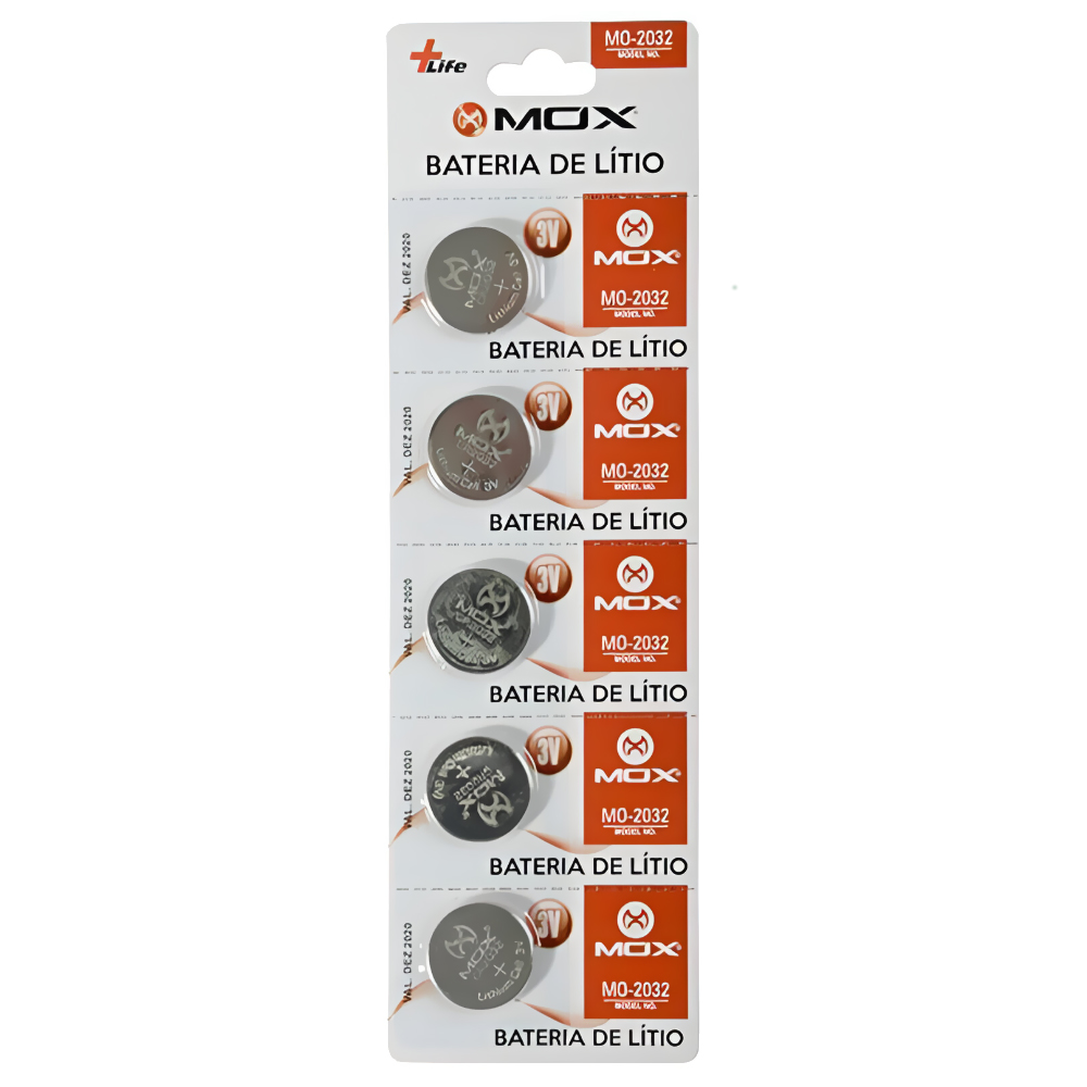 Bateria MOX MO-2032 +Life CR2032 3V - 5 Peças