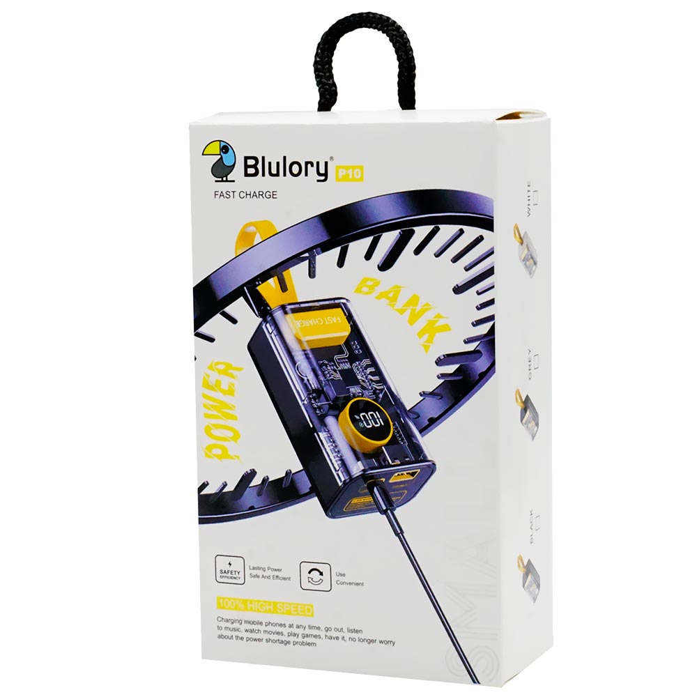 Carregador Portátil Blulory P10 10000MAH / USB / Type-C - Branco
