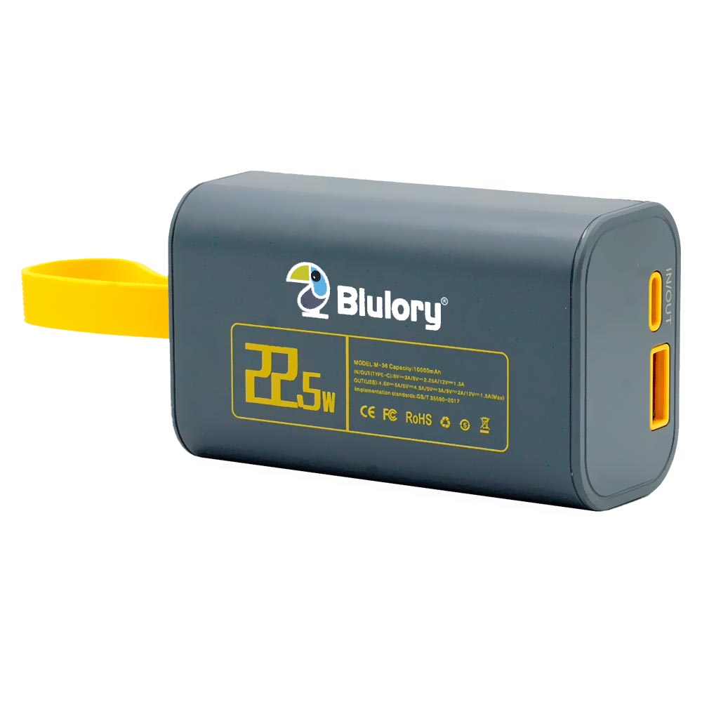 Carregador Portátil Blulory P10 10000MAH / USB / Type-C - Cinza