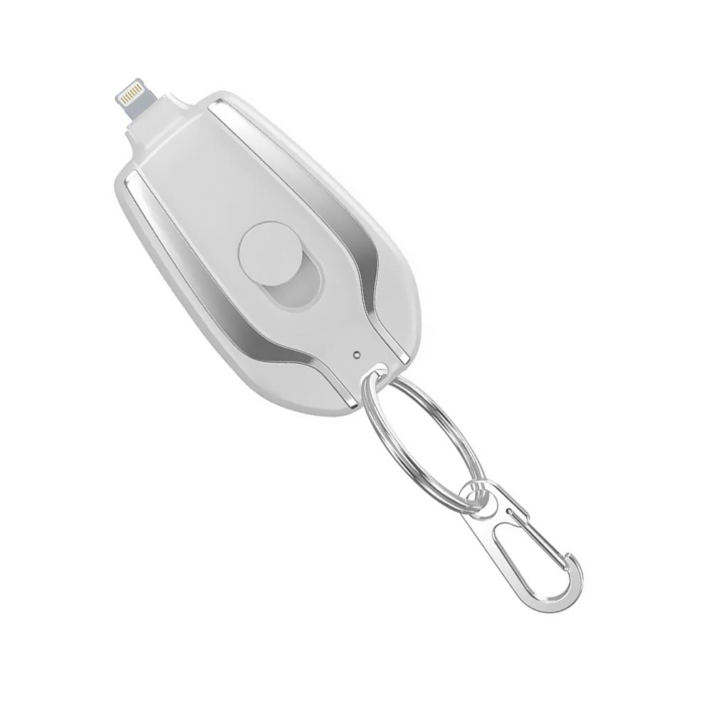 Carregador Portátil Chaveiro Mini Powerbank 1500MAH Lighting - Branco