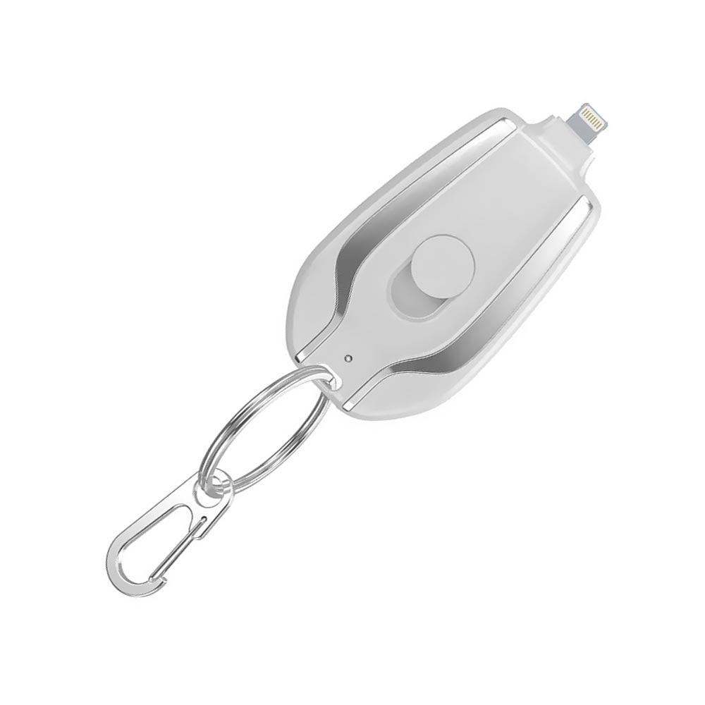 Carregador Portátil Chaveiro Mini Powerbank 1500MAH Lighting - Branco