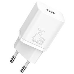 Carregador Tomada Baseus Super SI CCSP020102 USB-C / 25W - Branco