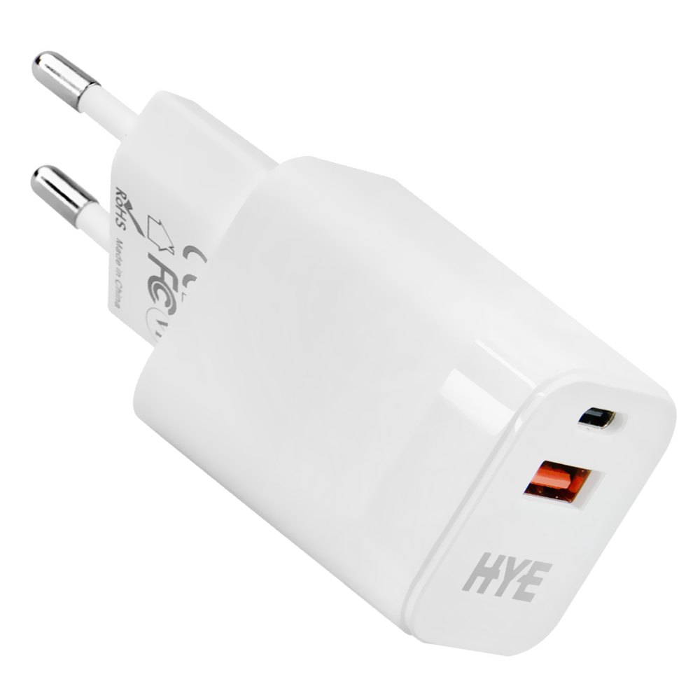 Carregador Tomada HYE HYEC44 USB / USB-C / 30W - Branco