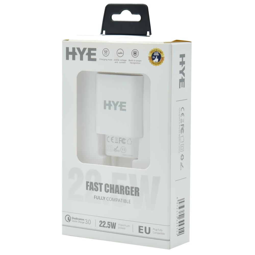 Carregador Tomada Hye HYEC77 USB 3.0 / 22.5W - Branco