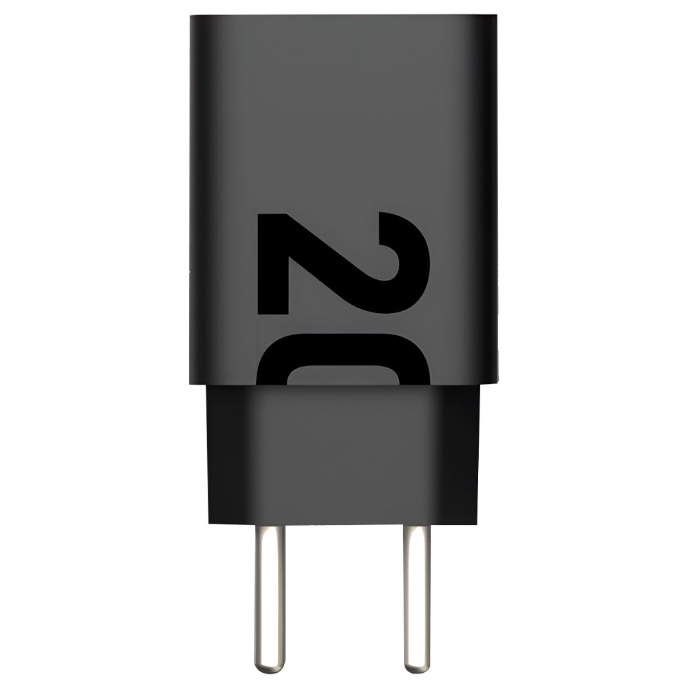 Carregador Tomada Motorola MC-207 USB / 20W - Preto + Cabo USB / USB-C