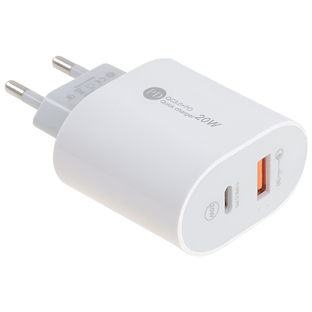 Carregador Tomada Mox MO-C22 USB / USB-C / 20W - Branco