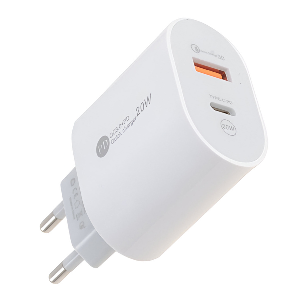 Carregador Tomada Mox MO-C22 USB / USB-C / 20W - Branco