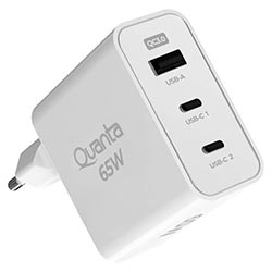 Carregador Tomada Quanta QTCRP65 USB / USB-C / 65W - Branco