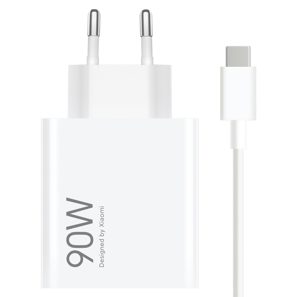 Carregador Tomada Xiaomi MDY-15-EK / 90W - Branco + Cabo USB / USB-C