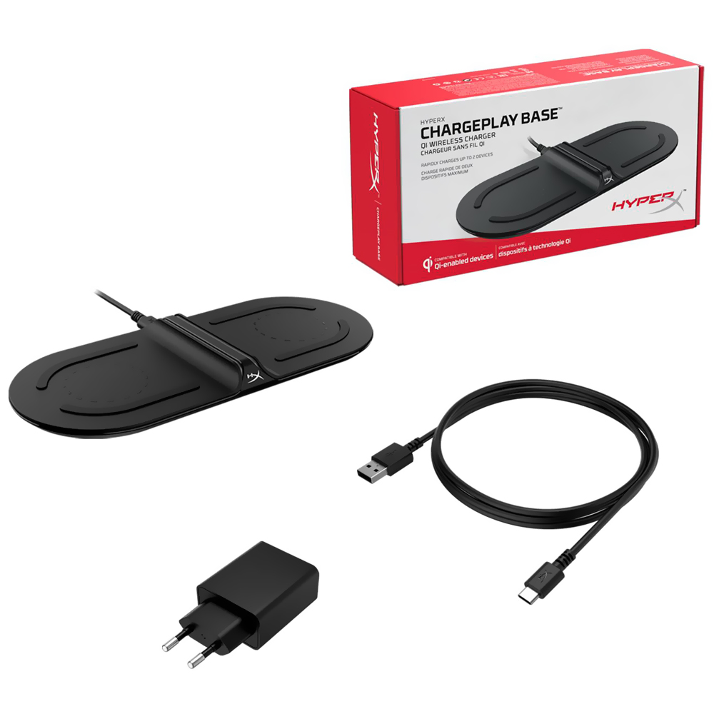 Estação de Carregamento Hyperx HX-CPBS-C Chargeplay Base QI Wireless / 10W - Preto