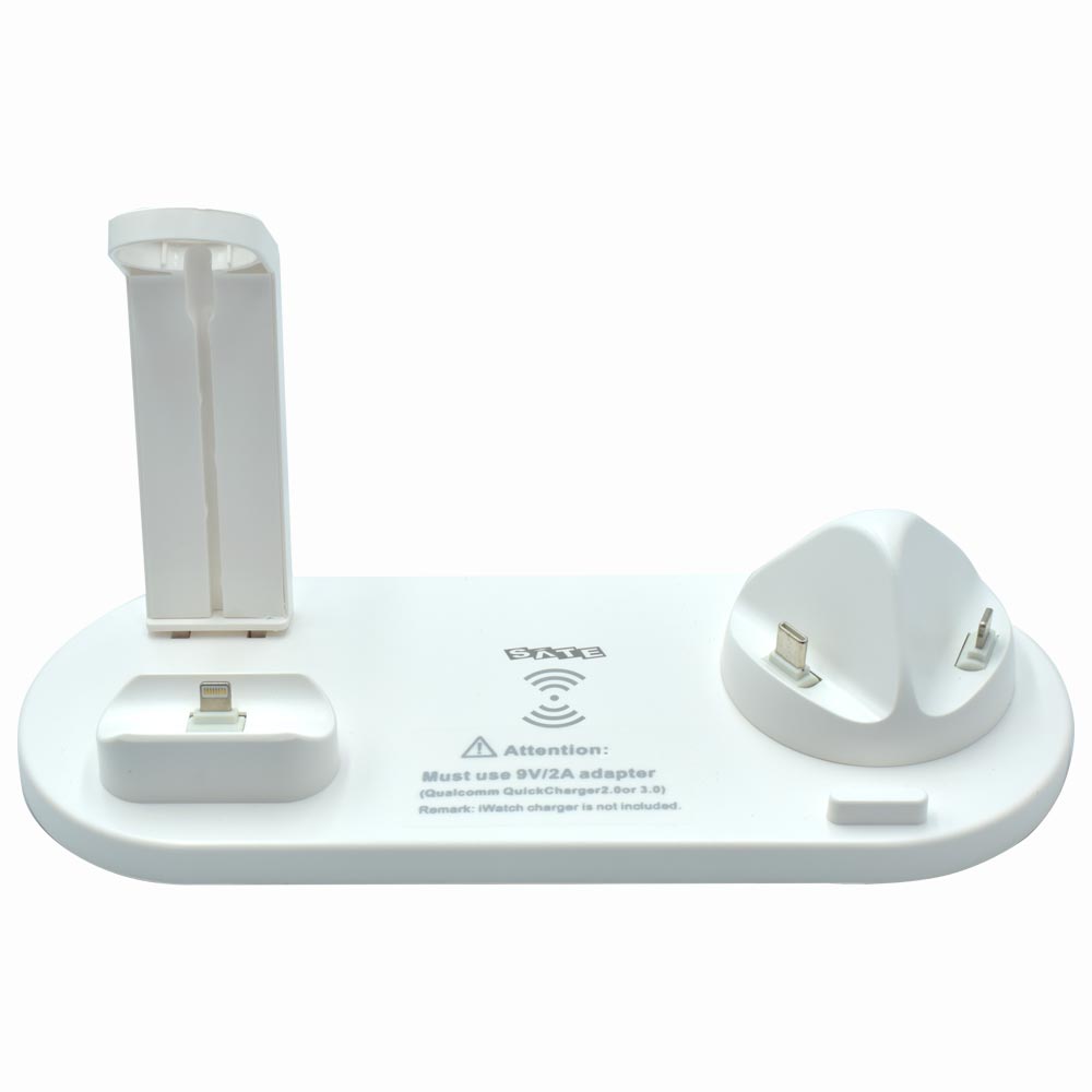 Estação de Carregamento Satellite A-R26 Lightning / Micro USB / Type-C / USB - Watch Branco