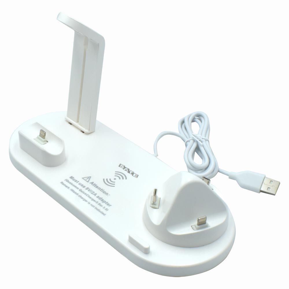 Estação de Carregamento Satellite A-R26 Lightning / Micro USB / Type-C / USB - Watch Branco