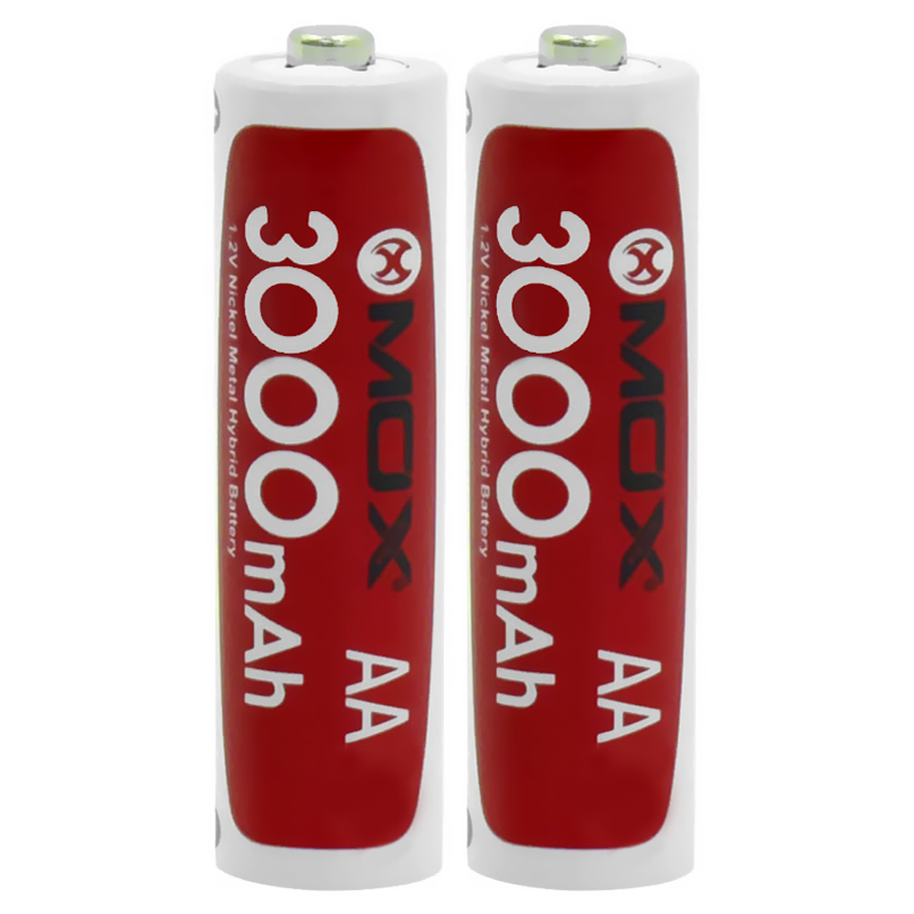 Pilha Recarregável Mox MOB2AA30 3000MAH AA - Kit com 2