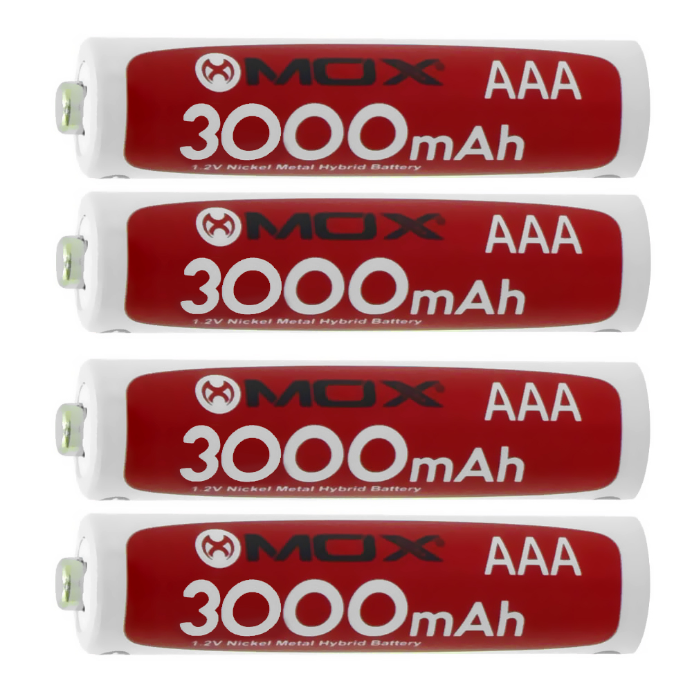 Pilha Recarregável Mox MOB4AAA30 3000MAH AAA - Kit com 4