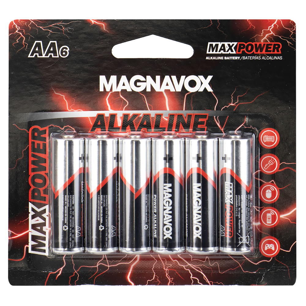 Pilhas Magnavox Max Power Alkaline AA com 6 Pilhas - MP05231/M0