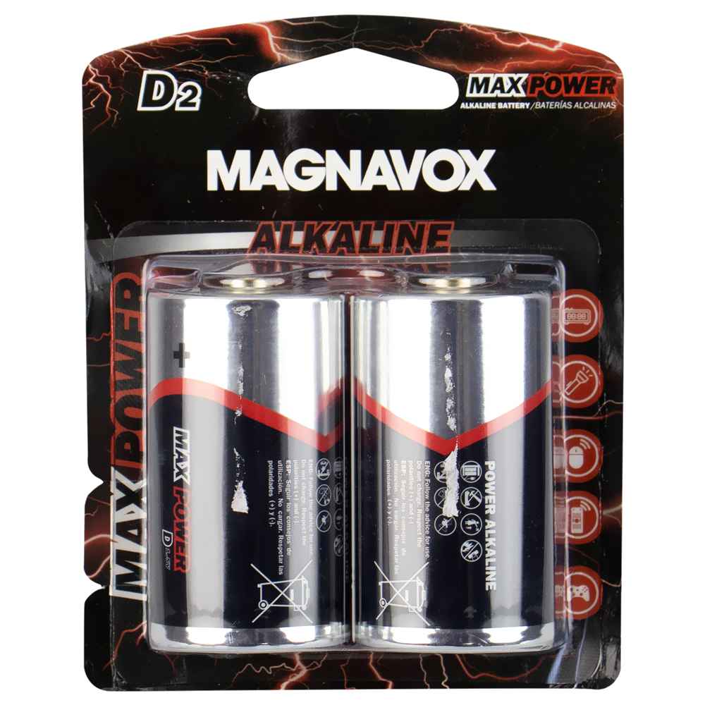 Pilhas Magnavox Max Power Alkaline D com 2 Pilhas - MP05511/M0