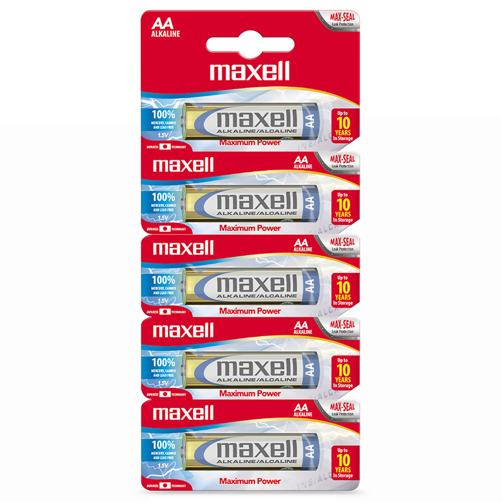 Pilhas Maxell Alkaline AA com 5 Pilhas - LR6-5TS