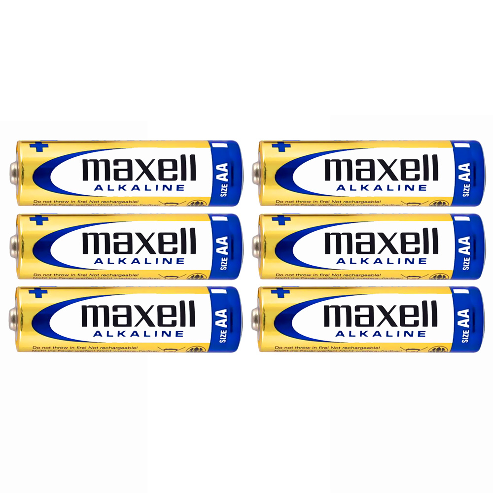 Pilhas Maxell Alkaline AA com 6 Pilhas - LR6-6BP