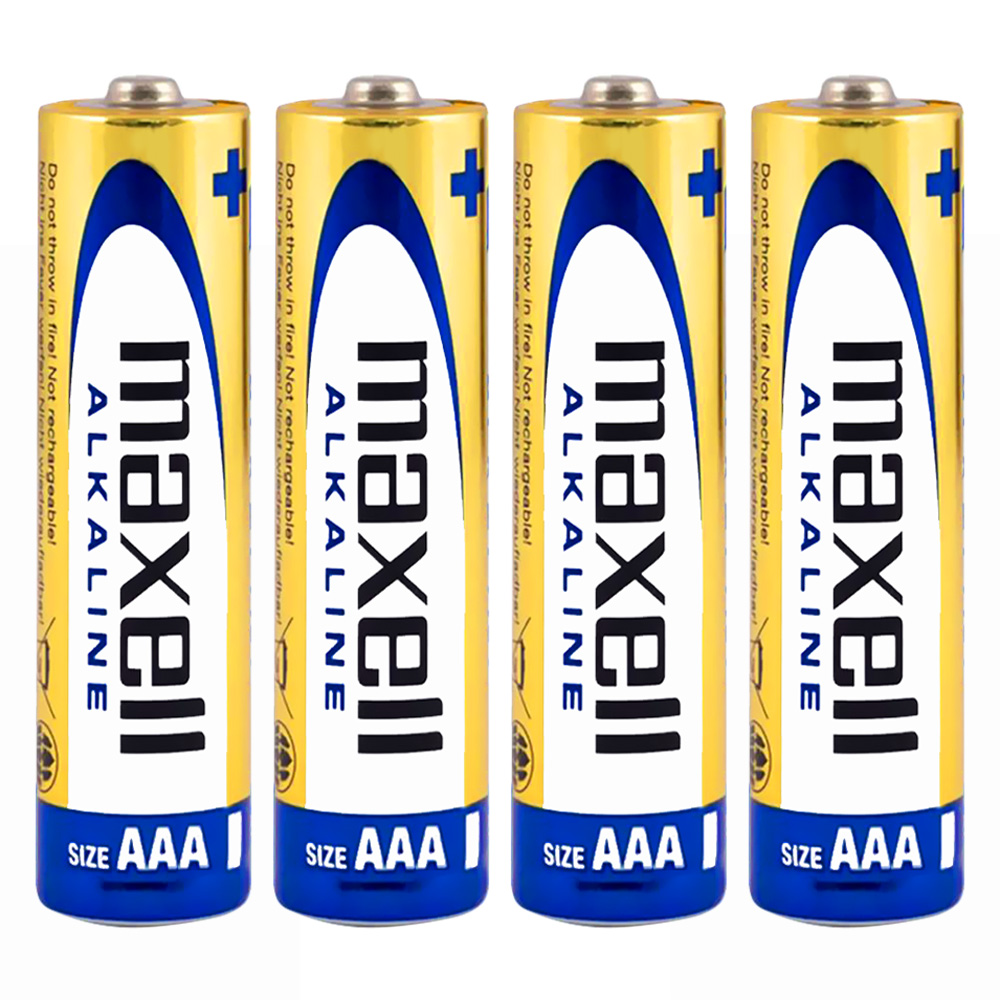 Pilhas Maxell Alkaline AAA com 4 Pilhas - LR03-4BP