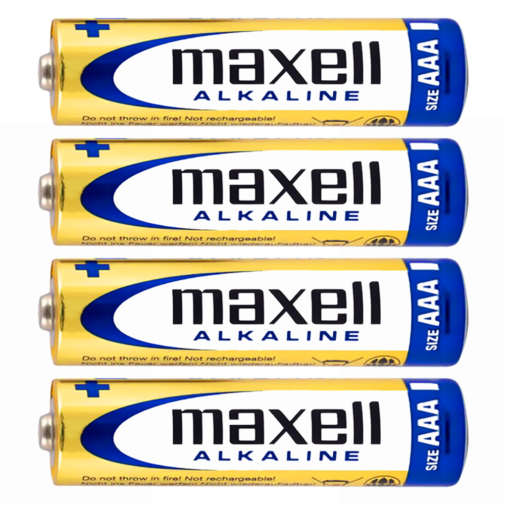 Pilhas Maxell Alkaline AAA com 4 Pilhas - LR03-4BP