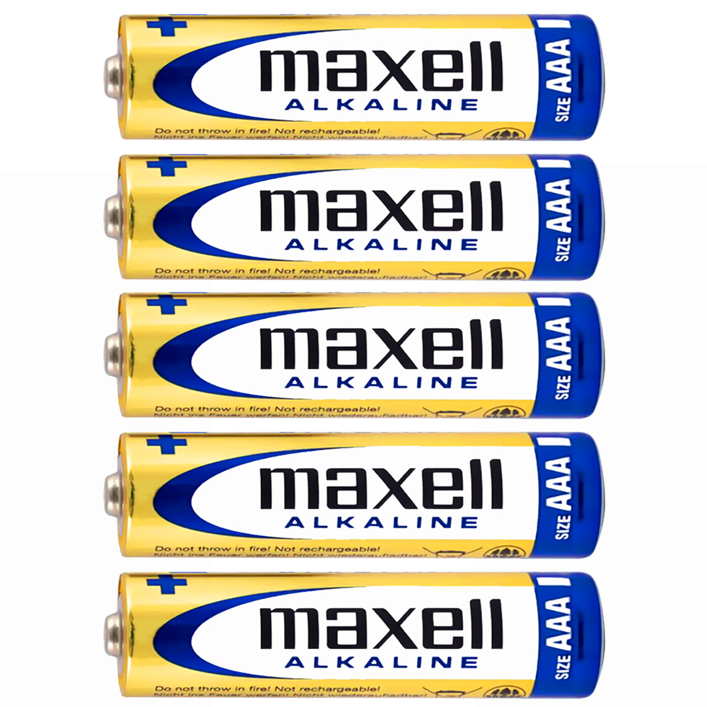 Pilhas Maxell Alkaline AAA com 5 Pilhas - LR03-5TS