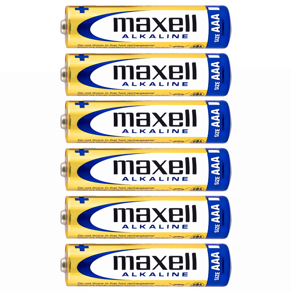 Pilhas Maxell Alkaline AAA com 6 Pilhas - LR03-6BP