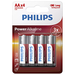Pilhas Philips Alkaline Power AA com 4 Pilhas - LR6P4B/97