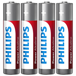 Pilhas Philips Alkaline Power AAA com 4 Pilhas - LR03P4B/97