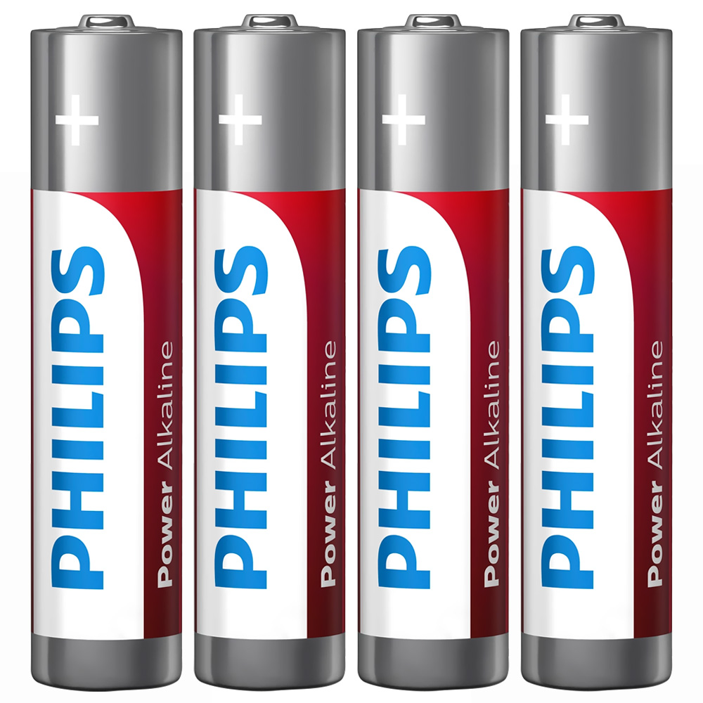 Pilhas Philips Alkaline Power AAA com 4 Pilhas - LR03P4B/97